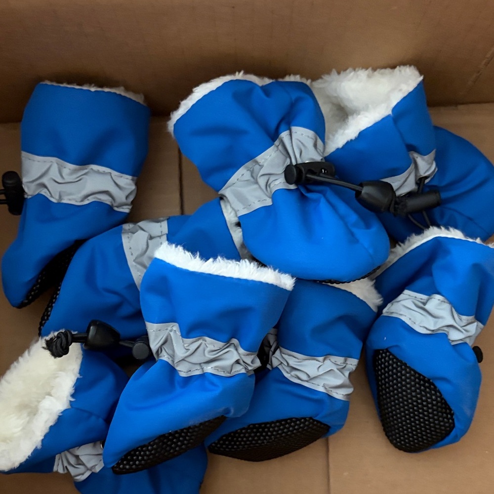 Blue and Gray dog Winter Booties